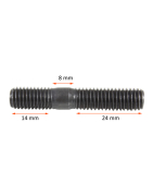 Śruba, szpilka M8 46 mm długości | DIN835 M8x30 5szt