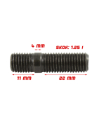 Śruba szpilka kolektor - głowica M10 37 mm