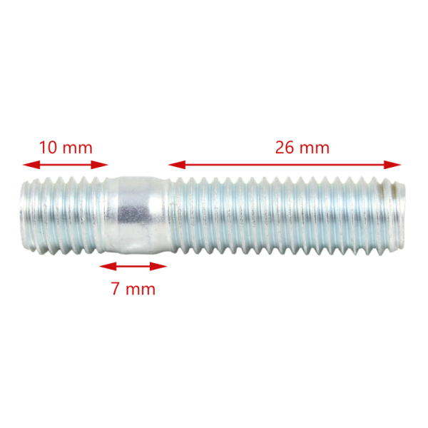 Śruba, szpilka M10 43 mm długości | DIN939 M10x30