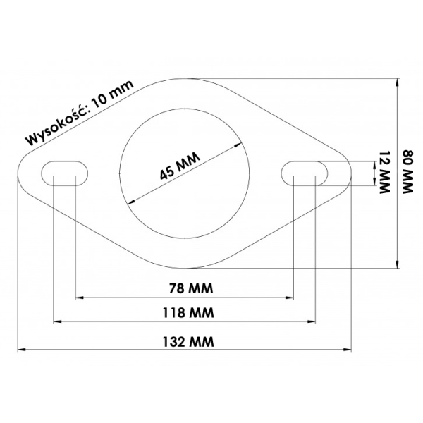 SOLIDNA FLANSZA tłumika wydechu 45 MM