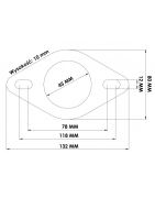 SOLIDNA FLANSZA tłumika wydechu 45 MM