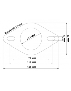 SOLIDNA FLANSZA tłumika wydechu 60 MM (2.35 cala)